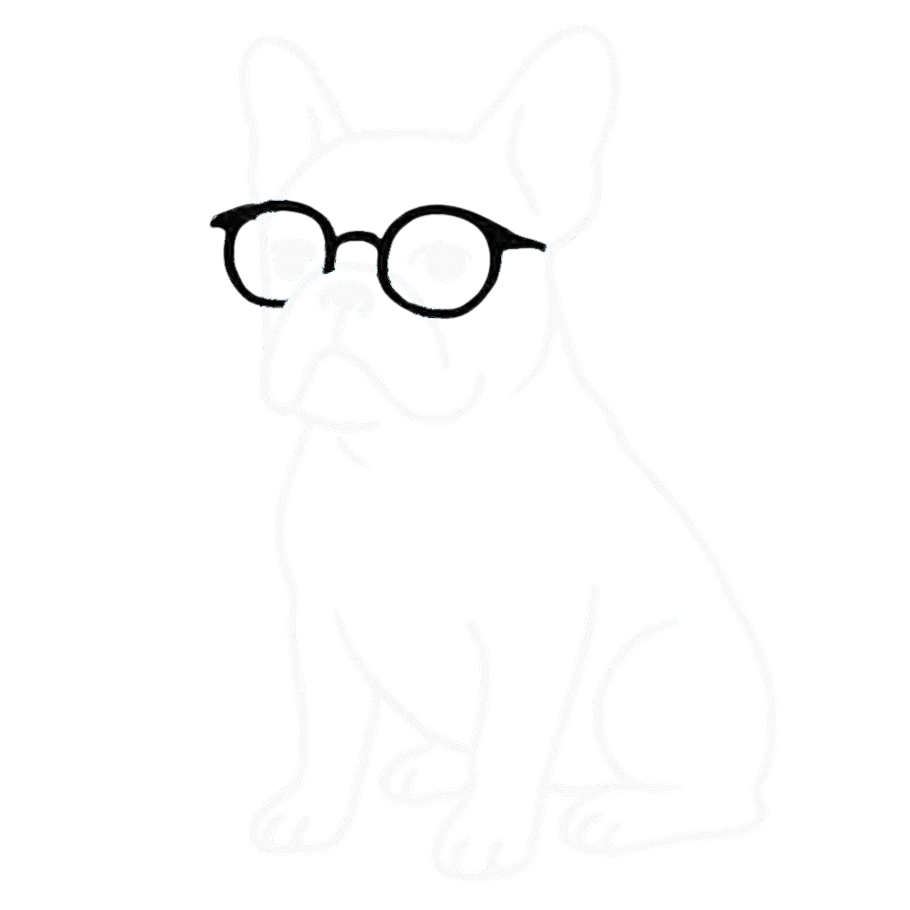 un autre dessin d'un bouledogue Français car c'est un peux l'effigie de la boutique Optique Saint Maur à Lille