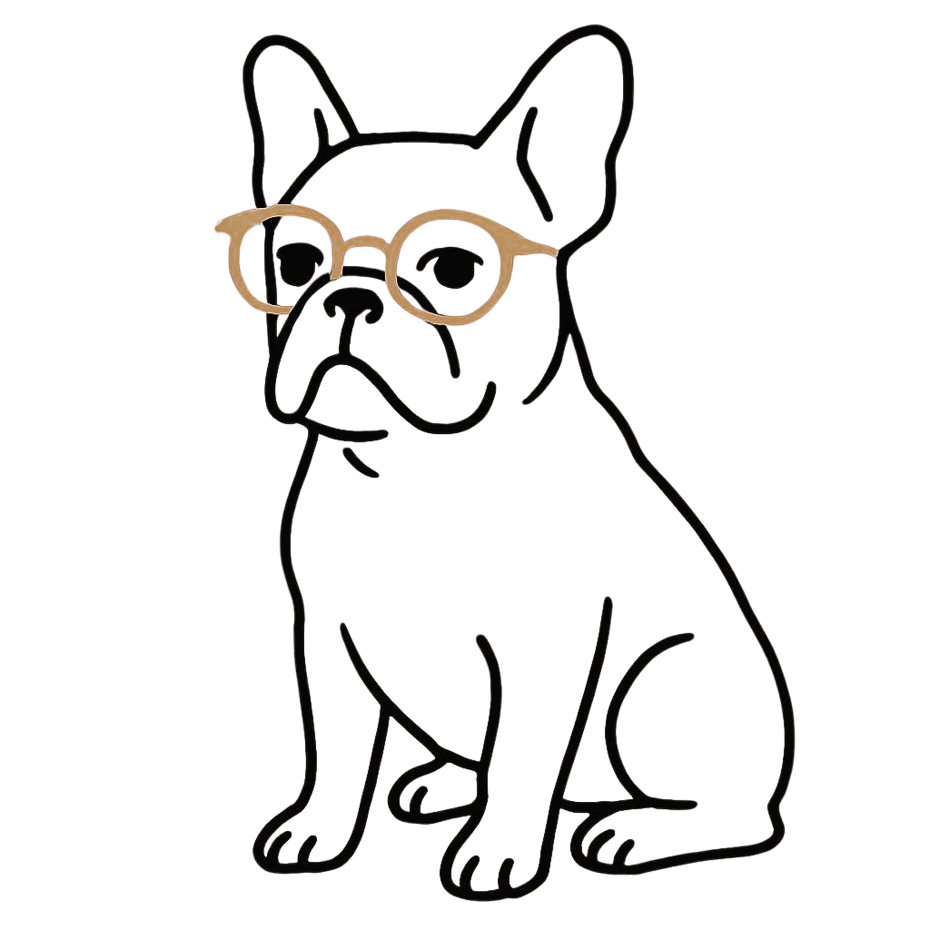 un dessin d'un bouledogue Français car c'est un peux l'effigie de la boutique Optique Saint Maur à Lille